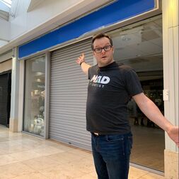 Alan Donegan outside an empty retail unit